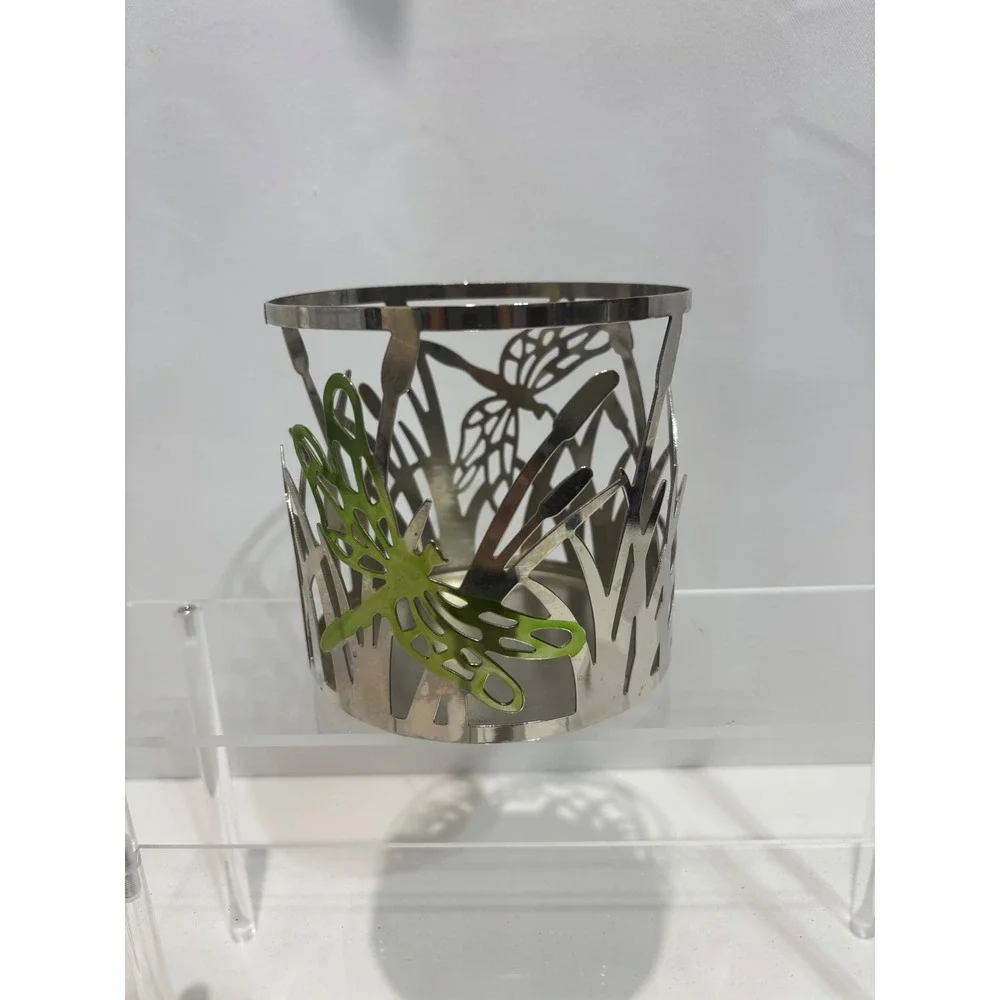 Sonoma Candle Holder OS Silver Dragonfly Metal Cutout Sleeve